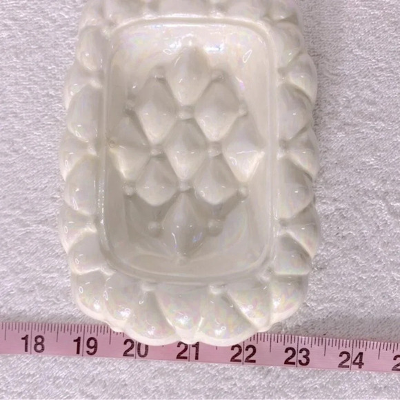 Vintage Arnels Iridescent Ceramic Quilted Textured Soap Dish - Picture 12 of 13